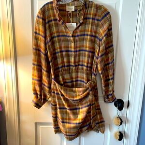 Sweet stunning SEXY Sezane classic plaid wool dress 36 💕